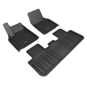 Tesla Model Y Floor Mat Set - Front + Rear - 3D MAXpider - Elitect - Black - 2026+ Tesla Model Y Floor Mat Set - Front + Rear - 3D MAXpider - Elitect - Black - 2026+